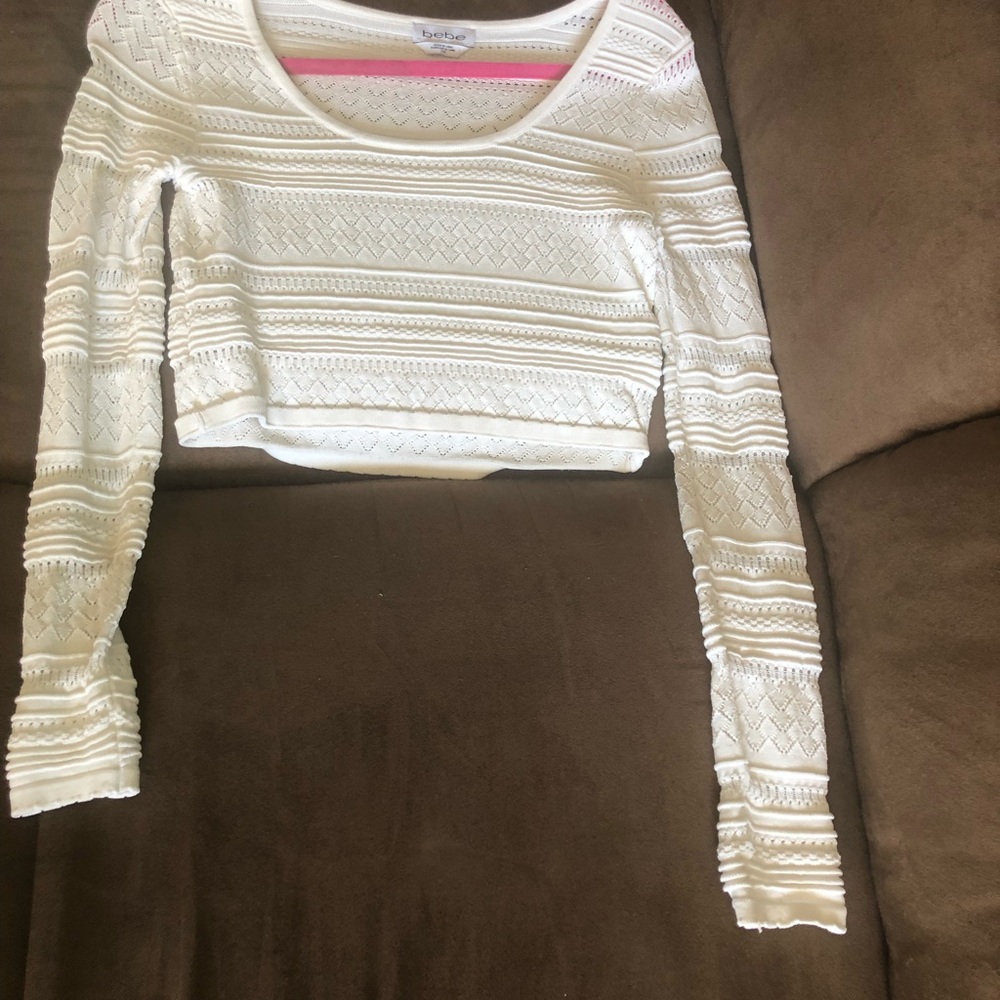 Guess crochet cream crop top size medium